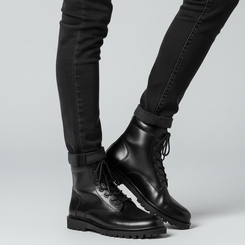 نیم بوت مردانه زیپی مدل Bershka -مشکی